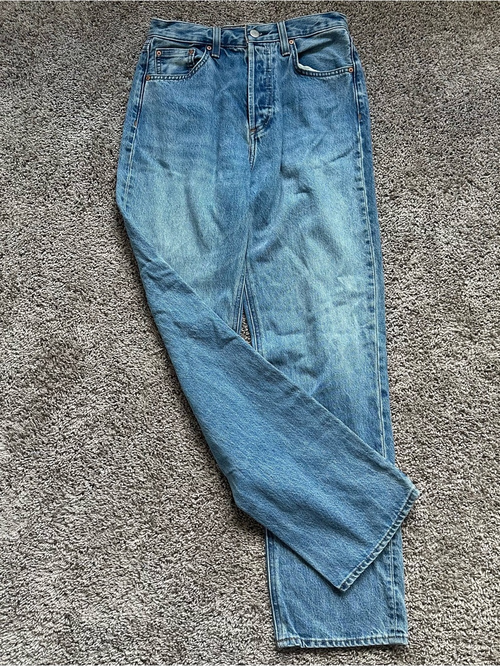 Denim Forum Women's Light Blue Joni High Rise Loose Straight Jeans
